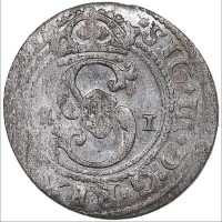Polonia, Sigismondo III (1587-1632): solidus 1621, zecca di Riga (Haljak#1125a), grammi 0,74