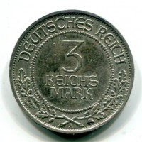 Germania, Repubblica di Weimar (1919-1933): 3 marchi 1926-A (KM#323)
