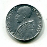 Vaticano, Pio XII (1939-1958): 10 lire 1955-XVII (Gigante#142)