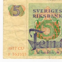 Svezia: 5 kronor 1977 (Pick#51d)