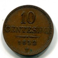 Venezia, Francesco Giuseppe (1848-1866): 10 centesimi 1852 (Gigante#27)
