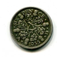 Gran Bretagna, Giorgio V (1910-1936): 6 pence 1935