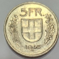 Svizzera, Confederazione: 5 franchi 1949
