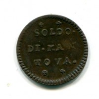 Mantova, Carlo VI (1707-1740): soldo 1736 (MIR,153#756/4)