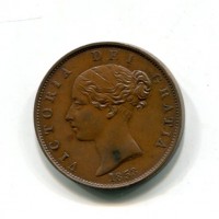 Gran Bretagna, Vittoria (1837-1901): 1/2 penny 1853 (Spink#3949), con pallini