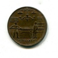 Bigliardo: medaglietta XIX sec., diametro 23 mm