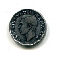 Canada, Giorgio VI (1936-1952): 5 cent 1952 (KM#42a), acciaio

