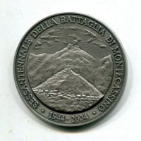Montecassino: medaglie 2004 commemorativa "Sessantennale della Battaglia di Montecassino", diametro 50 mm, gr.52,27