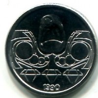 Brasile, 10 centavos 1990 (KM#613), acciaio
