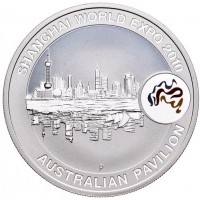 Australia, Elisabetta II (1952-2022): 1 dollaro 2010 "Shangai Expo- Australian Pavillon" (KM#1394), edizione colorata