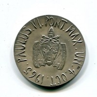 Paolo VI (1963-1978): medaglia 1975 "ONU" (De Luca#pag.306), diametro 44mm, in confezione originale, chiusura non funzionante