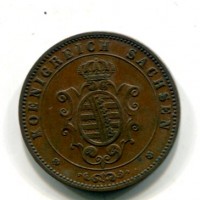 Germania, Sachsen, Johann (1854-1873): 5 pfennige 1864-B (AKS#151)
