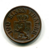 Germania, Hessen-Kassel, Friedrich Wilhelm (1847-1866): 3 heller 1854 (Jaeger#41)
