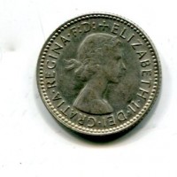 Australia, Elisabetta II (1952-2022): 6 pence 1955 (KM#58)
