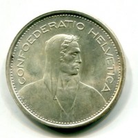 Svizzera, Confederazione: 5 franchi 1969