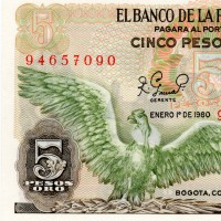 Colombia: 100 Pesos oro 01/01/1980 "Gen. Antonio Narino" (Pick#426a)