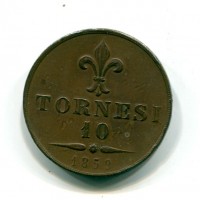 Napoli, Francesco II (1859-1860): 10 tornesi 1859 (Gigante#4)