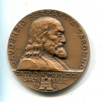 Saronno 1985: medaglia Circolo Numismatico Saronnese "Gaudenzio Ferrari", diametro 50mm