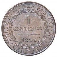 Carlo Felice (1821-1831): 1 centesimo 1826-To "P" (Gigante#113), elevatissima qualità
