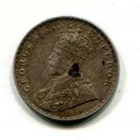 India Britannica, Giorgio V (1910-1936): 1 rupia 1919 (KM#524), macchia
