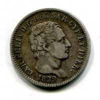 Carlo Felice (1821-1831): 1 lira 1829-Ge (Gigante#81)
