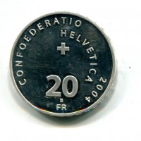 Svizzera, Confederazione: 20 franchi 2004 "Château de Chillon"