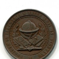 Vigevano 1872: medaglia premio "Società di Industria e delle Arti in Vigevano", diametro 32mm, gr.11,30