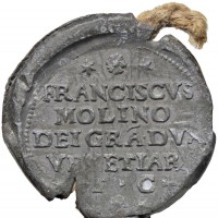 Venezia, Francesco Molin (1646-1655): bolla plumbea, grammi 41.37, mm 37