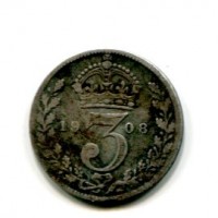 Gran Bretagna, Edoardo VII (1901-1910): 3 pence 1908 (Spink#3984)