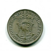 Sud Africa, Giorgio VI (1936-1952): 2 1/2 scellini 1951 (KM#39.2)