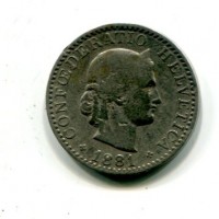 Svizzera, Confederazione: 20 centesimi 1881

