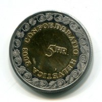 Svizzera, Confederazione: 5 franchi 2003 "Chalandamarz"