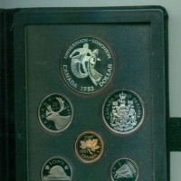 Canada, Elisabetta II (1952-2022): serie zecca 1983-Proof (KM#PS3), nella confezione ufficiale