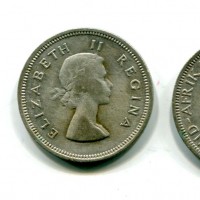 Sud Africa, Elisabetta II (1952-1960): 2 scellini 1958 (KM#50)