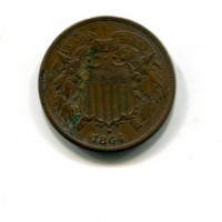USA: 2 cent. 1864 "Large Motto"