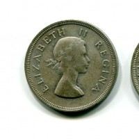 Sud Africa, Elisabetta II (1952-1960): 2 1/2 scellini 1958 (KM#51)
