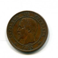 Francia, Napoleone III (1852-1870): 10 centesimi 1855-D (Gadoury#248)