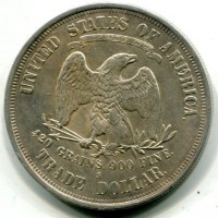 USA: 1 dollaro 1875-S "Trade Dollar", difetto del metallo
