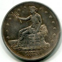USA: 1 dollaro 1875-S "Trade Dollar", difetto del metallo
