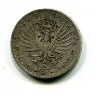 Vittorio Emanuele III (1900-1943): 2 lire 1905 "Aquila Sabauda" (Gigante#93)