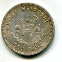 Milano 1905, medaglia "Achille Brioschi e C." diametro 35mm, gr.19,52
