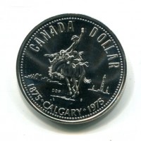 Canada, Elisabetta II (1952-2022): 1 dollaro 1975 "Calgary" (KM#97)