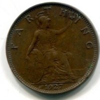 Gran Bretagna, Giorgio V (1910-1936): farthing 1927 (KM#4061)
