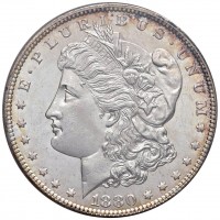 USA: 1 dollaro 1880-S "Morgan", qualità eccezionale con fondi speculari, in slab NCI MS65
