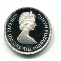 Guernsey, Elisabetta II (1952-2022): 25 pence 1977 "Silver Jubilee" (KM#31a)