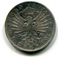 Vittorio Emanuele III (1900-1943): 2 lire 1905 "Aquila Sabauda" (Gigante#93)
