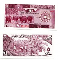 Somalia: 5 shilin 1986 (Pick#31b)
