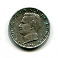 Principato di Monaco, Ranieri III (1949-2005): 5 franchi 1966 (KM#141)

