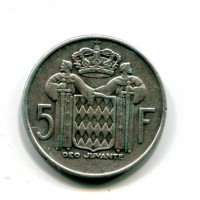 Principato di Monaco, Ranieri III (1949-2005): 5 franchi 1966 (KM#141)
