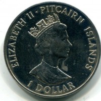 Isole Pitcairn, Elisabetta II (1952-2022): 1 dollaro 1989 (KM#4)